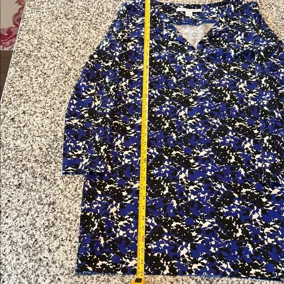 Diane Von Furstenberg Cotton/Silk Reina Mini A-line Dress w/long sleeves Sz-14 - Picture 10 of 11